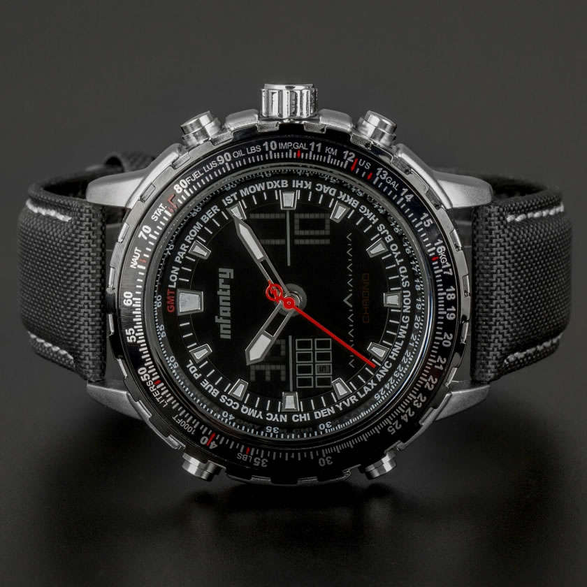 INFANTRY MILITARY CO. Aviation Cockpit Black PVD Watch Brand new BOXED, FULLY LOADED!