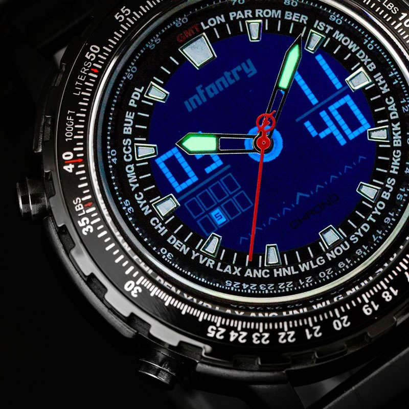 INFANTRY MILITARY CO. Aviation Cockpit Black PVD Watch Brand new BOXED, FULLY LOADED!