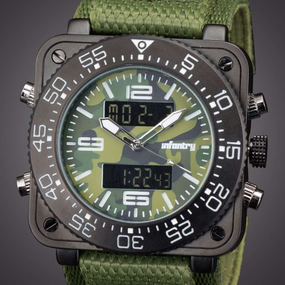 INFANTRY MILITARY: THE TANK SQUARE CASE 47mm Watch Brand new BOXED, FULLY LOADED!