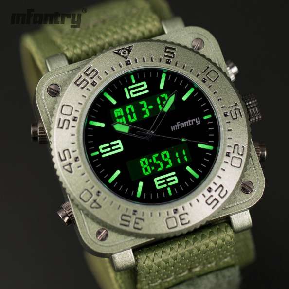 INFANTRY MILITARY CO. Tank Square 47mm BIG THICK Watch Brand new BOXED, FULLY LOADED!