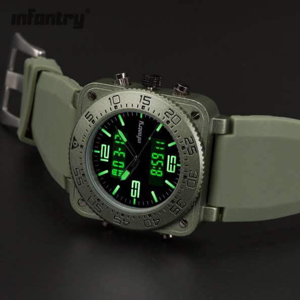 INFANTRY MILITARY CO. Tank 47mm BIG THICK Watch Brand new BOXED, FULLY LOADED!