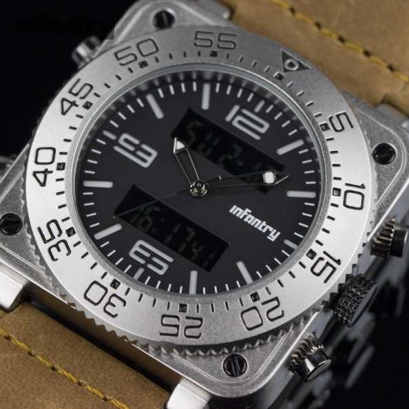 INFANTRY MILITARY CO. Square 47mm BIG THICK Watch Brand new BOXED, FULLY LOADED!