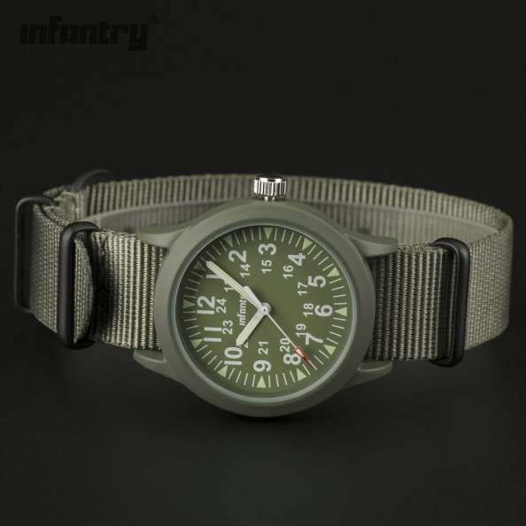 INFANTRY MILITARY CO. Ontos Light Up Watch with Nylon Band BOXED, FULLY LOADED!
