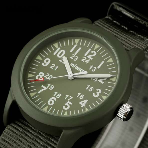 INFANTRY MILITARY CO. Ontos Light Up Watch with Nylon Band BOXED, FULLY LOADED!