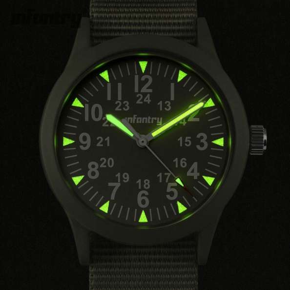 INFANTRY MILITARY CO. Ontos Light Up Watch with Nylon Band BOXED, FULLY LOADED!