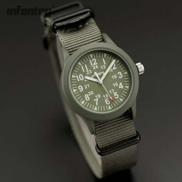 INFANTRY MILITARY CO. Ontos Light Up Watch with Nylon Band BOXED, FULLY LOADED!