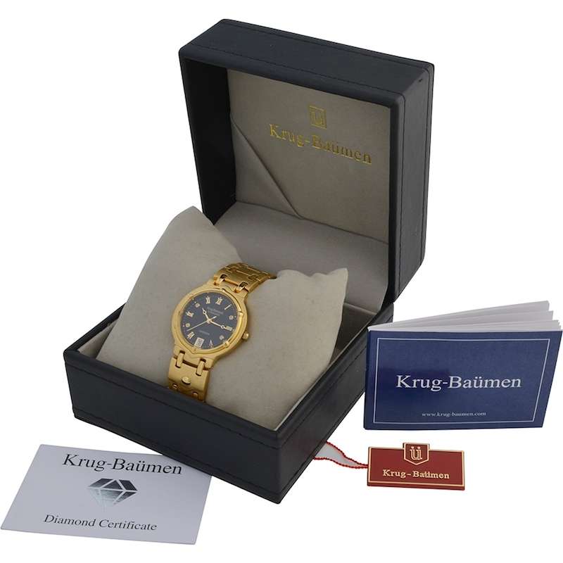 Retail: R10,530.00 Krug Baumen Men's Charleston Watch with Genuine 4 Diamonds OFFICIAL