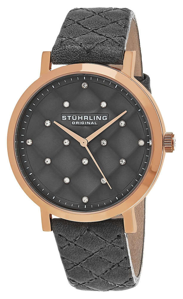 STUHRLING ORIGINAL® Women's Lady Audrey Tufted Leather Watch brand new in box