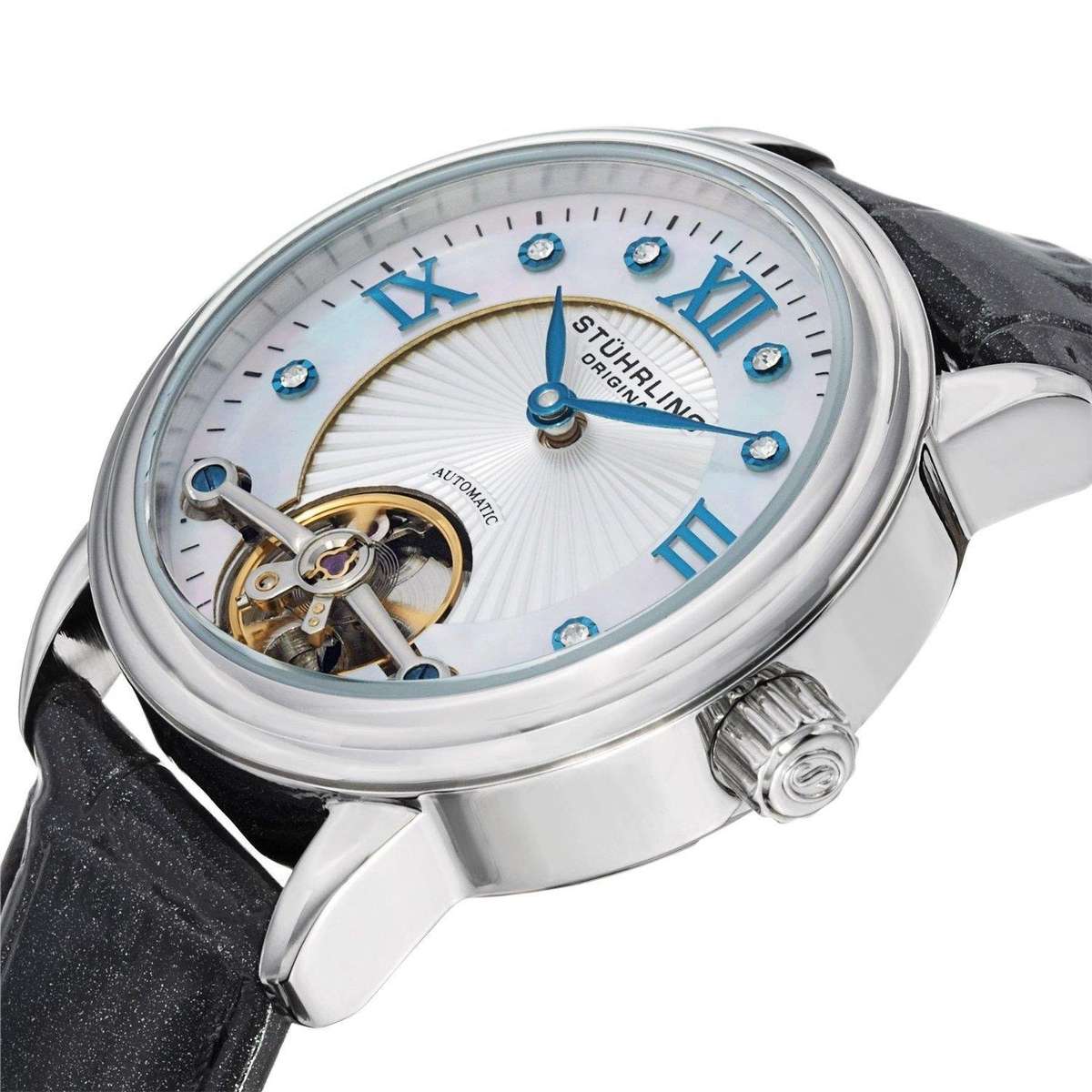 STUHRLING ORIGINAL® Women's CASSIOPEIA Automatic Swarovski Watch BRAND NEW in box w/ paperwork