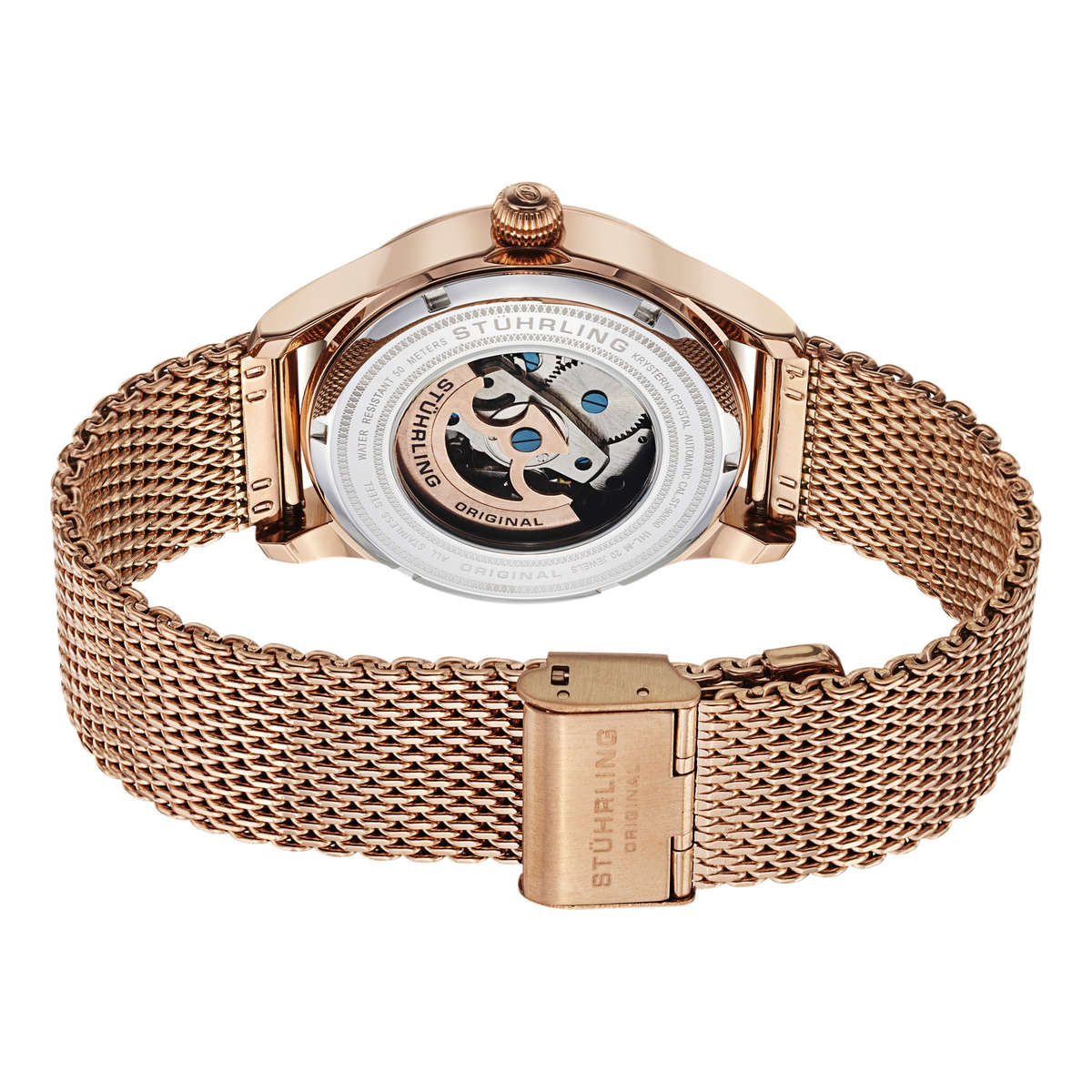 RRP $525 >> STUHRLING ORIGINAL® Men's Solaris Elite Skeleton Watch brand new in box