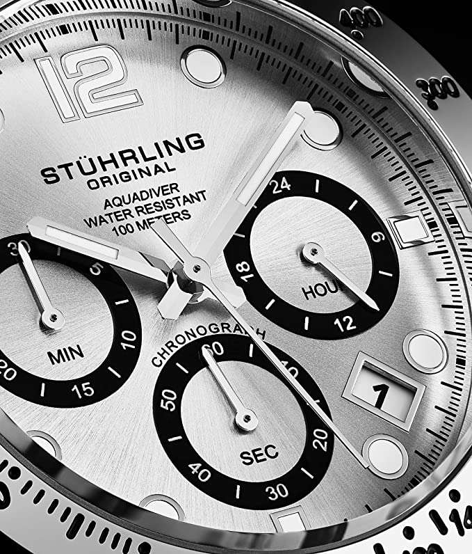Retail: R9,000.00 Stuhrling Original Men's Aquadiver Le Mans Chronograph Watch BRAND NEW