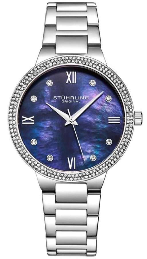 Retail: R6,299.00 STUHRLING ORIGINAL® Women's Oyster Blue Pearl Watch BRAND NEW