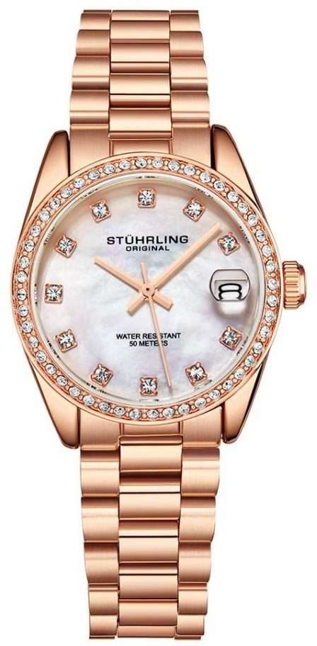 Retail: R6,999.00 STUHRLING ORIGINAL® Women's Oyster Mother of Pearl Watch BRAND NEW