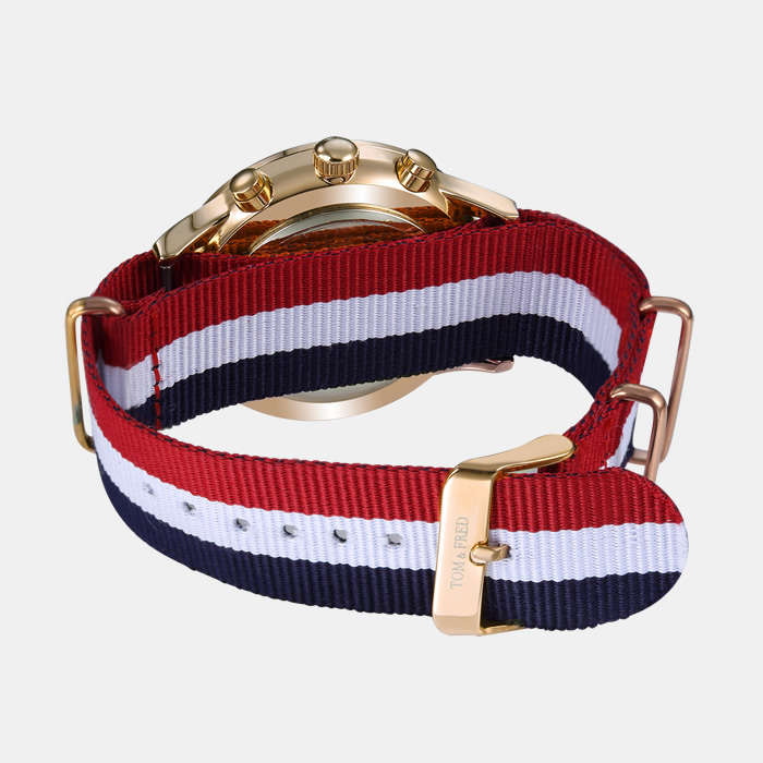 TOM & FRED London® Men's Buckaneer British Navy Chronograph Watch  BRAND NEW