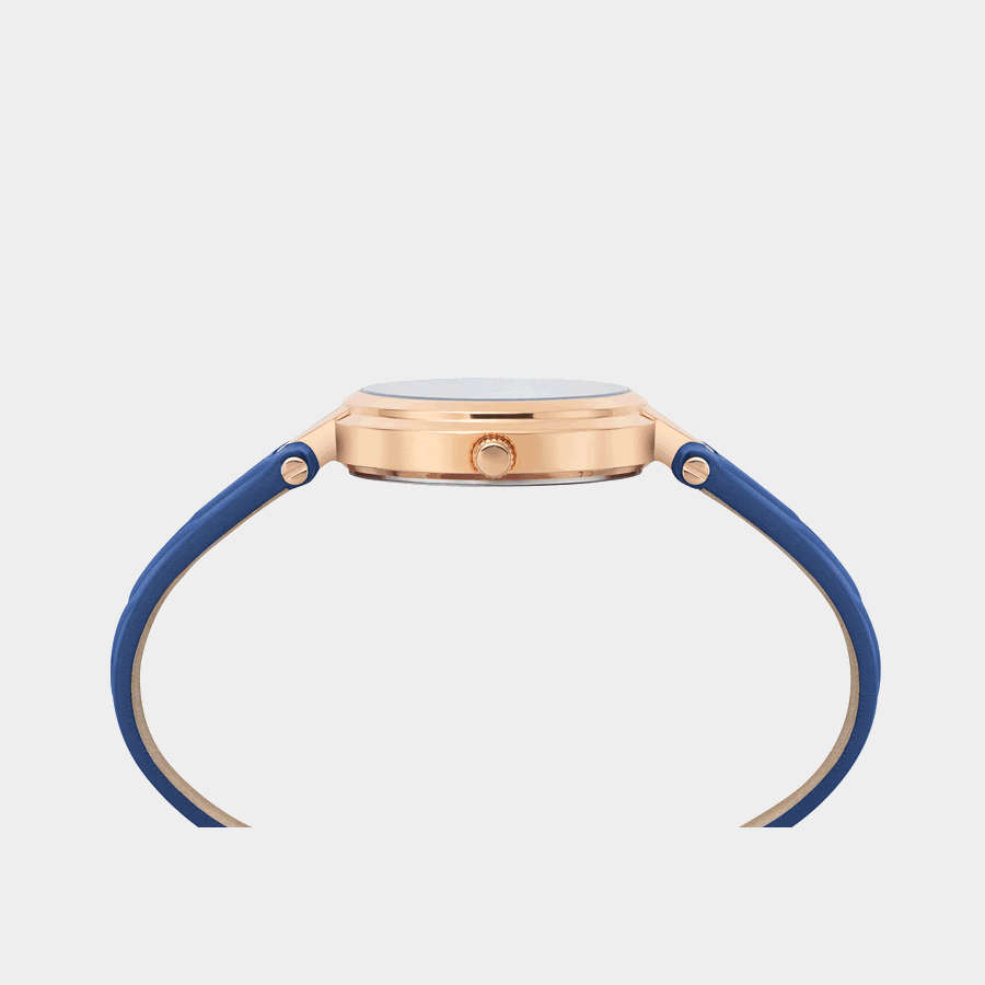 VERSACE Women's VERSUS V-Versus Blue/Gold Leather Strap Watch BRAND NEW IN BOX + PAPERS