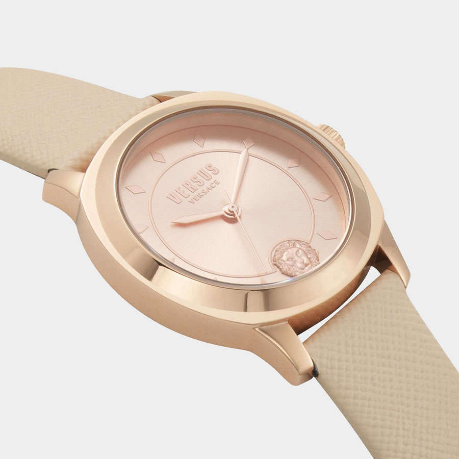 VERSACE Women's VERSUS Durbanville Beige Leather Watch BRAND NEW IN BOX + PAPERS