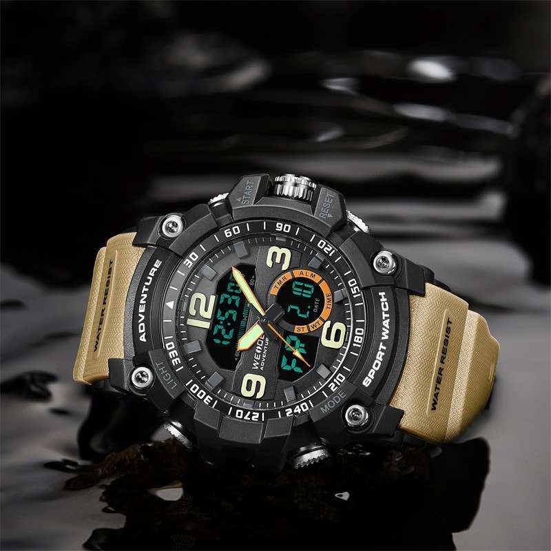 WEIDE Men's Dakar Adventure Black/Tan Trim Watch BRAND NEW official SA store