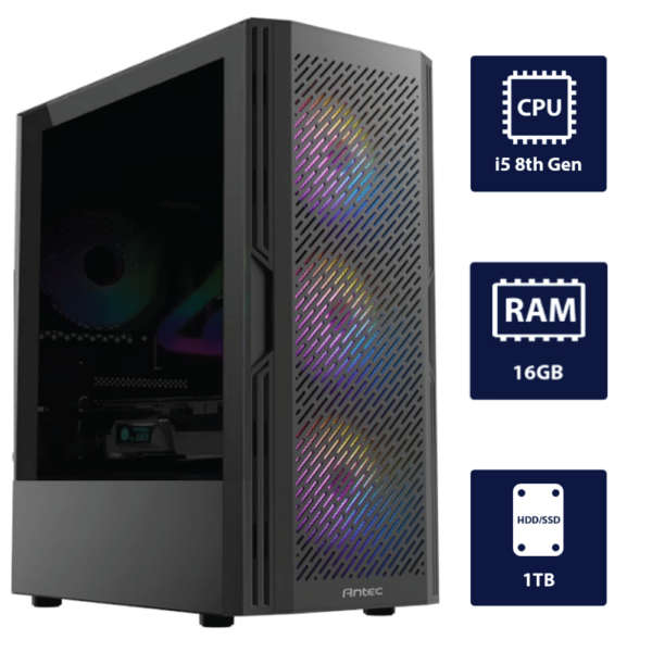 i5 8th, 16GB RAM, 1TB HDD Gaming Computer