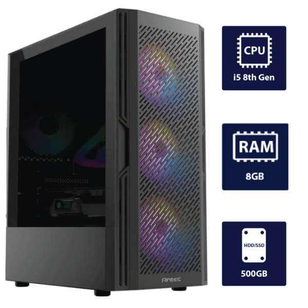 i5 8th, 8GB RAM, 500GB HDD Gaming Computer