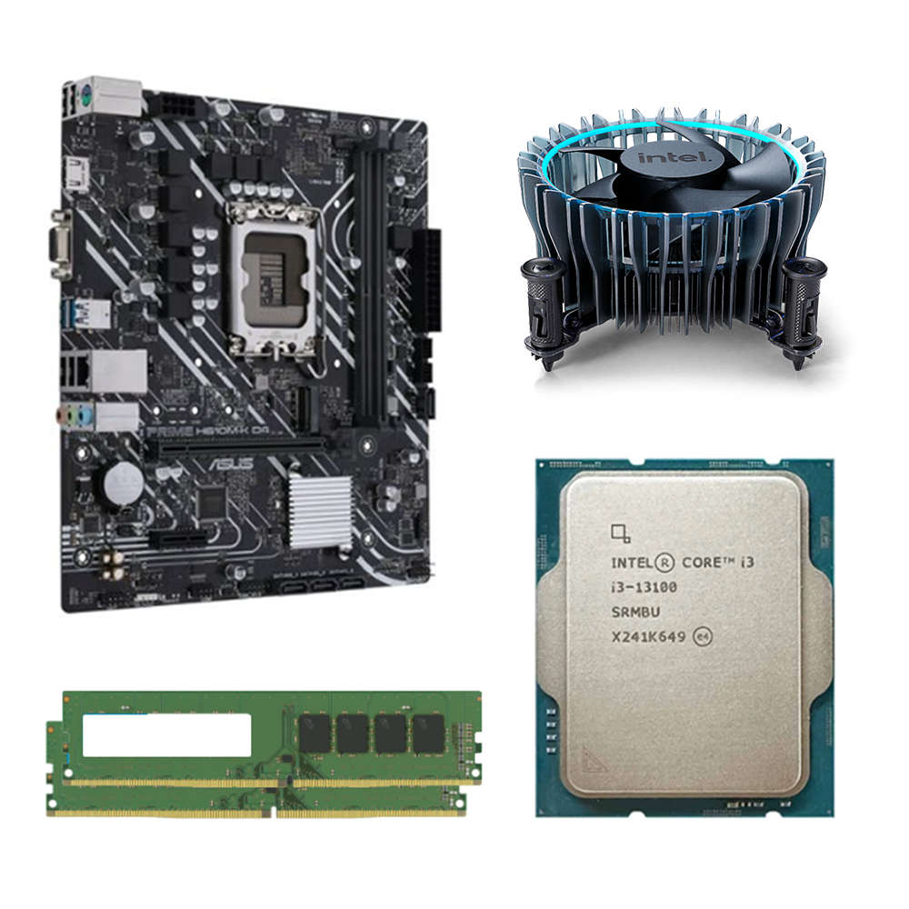 i3-13th, 8GB RAM, Intel CPU FAN, H610M-H Motherboard Combo