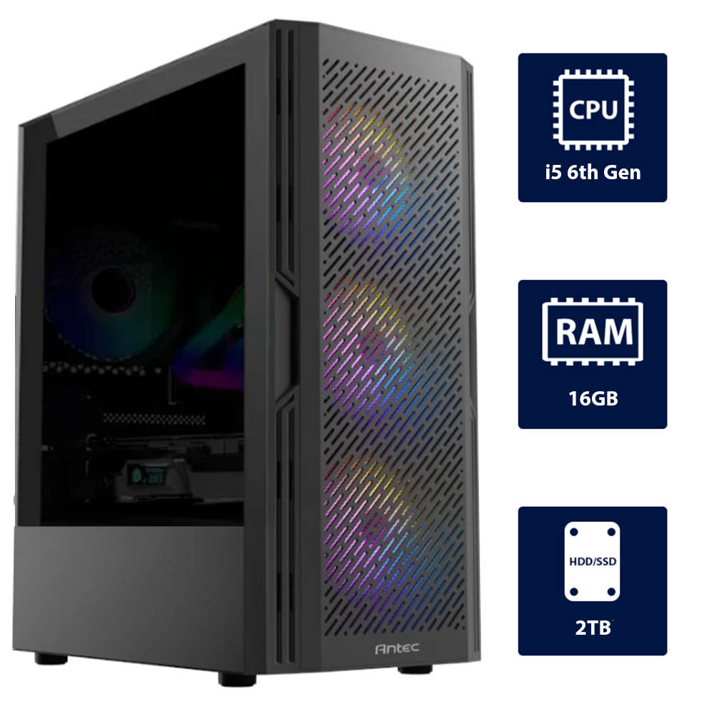 i5 6th, 16GB RAM, 2TB SSD Antec AX20 Desktop Tower
