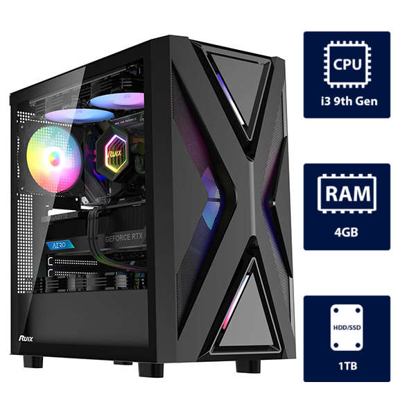 i3 9th, 4GB RAM, 1TB SSD RUIX CV203 Desktop Tower