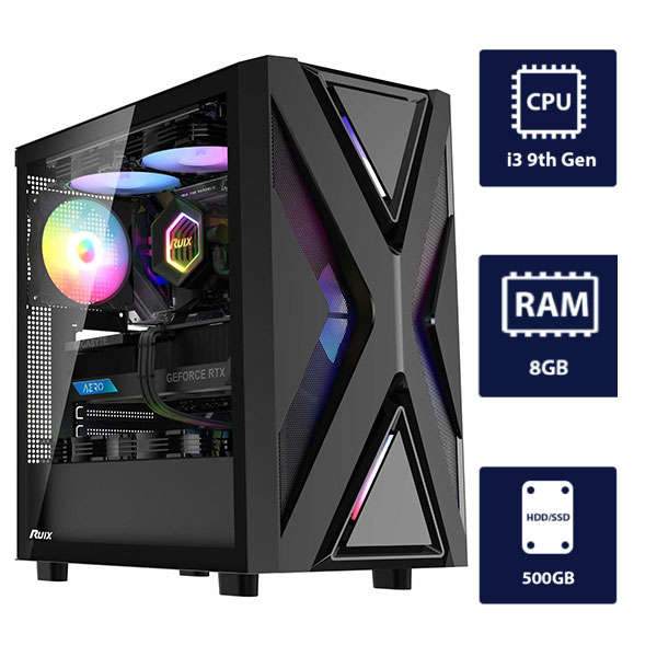 i3 9th, 8GB RAM, 500GB HDD RUIX CV203 Desktop Tower
