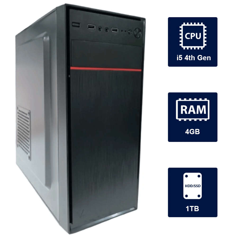 i5 4th, 8GB RAM, 1TB HDD Standard Case Desktop Tower