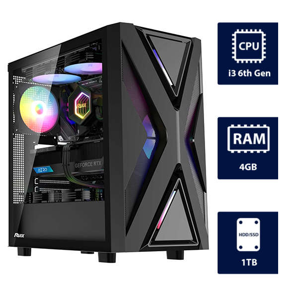 i3 6th Gen CPU, 4GB RAM, 1TB HDD RUIX CV203 Desktop Tower