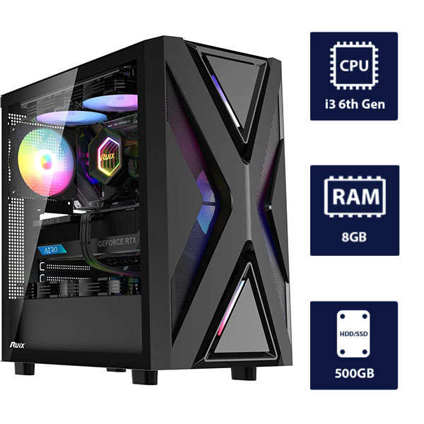 i3 6th Gen CPU, 8GB RAM, 500GB HDD RUIX CV203 Desktop Tower
