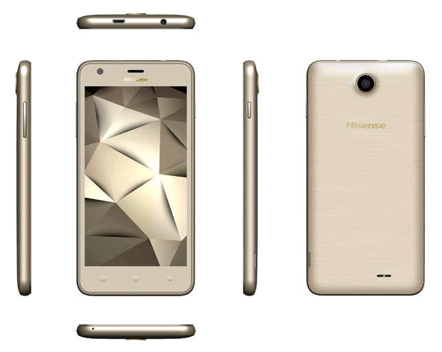Hisense U962 Gold Smarphone - 8GB on-board memory, 1GB Ram, Quad Core 1.2GHz Processor, Front Camera