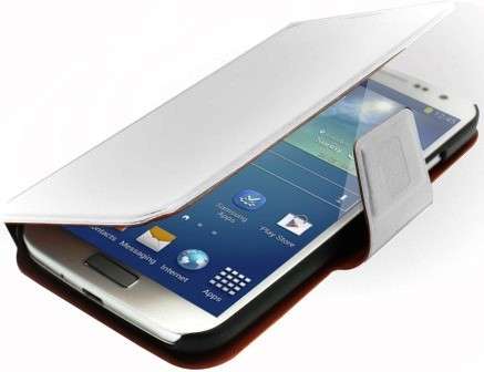 Promate Zimba-S4 Premium Book-Style Flip Leather Case with Card Insert for Samsung Galaxy S4-Whit...