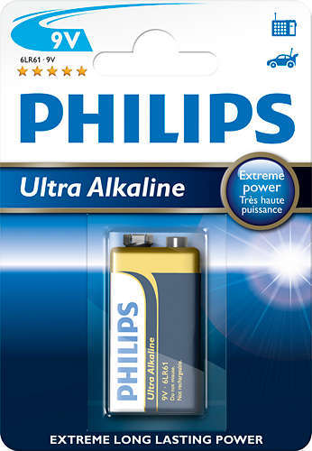 Philips Ultra Alkaline 6LR61E1B 9V