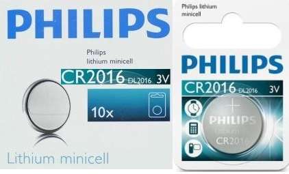 Philips Minicells Battery Cr2016 Lithium Sold As Box Of 10, Retail Box , No Warranty