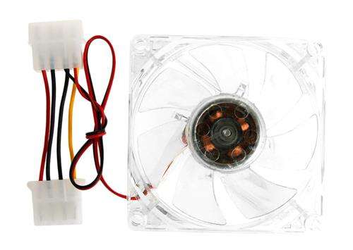 80mm Clear case fan with Blue LED