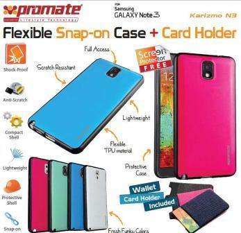 Promate Karizmo-N3.White Elegant Multi-Color Flexi-Grip Case For Galaxy Note 3 White 1 Year Warranty