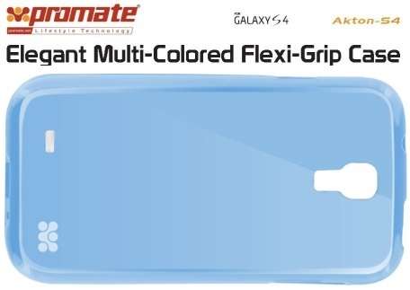 Promate Akton-S4 Elegant Multi-Colored Flexi-Grip Case for Samsung Galaxy S4-Blue 1 Year Warranty