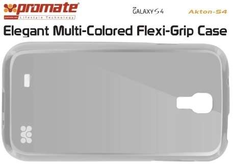 Promate Akton-S4-Elegant Multi-Colored Flexi-Grip Case for Samsung Galaxy S4-Grey 1 Year Warranty