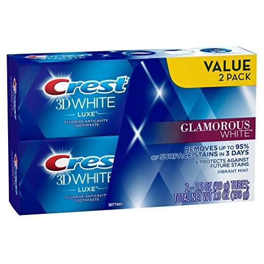 Crest 3D White Luxe Glamorous White Toothpaste, 3.5 oz - 2 pack