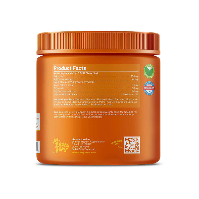 Zesty Paws Allergy Immune Supplement for Dogs - With Omega 3 Wild Alaskan Salmon Fish Oil &amp; E...