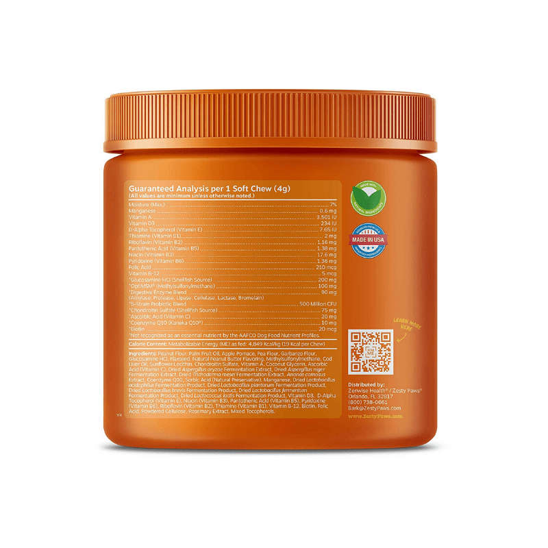 Zesty Paws Multivitamin for Dogs - 5-in-1 Multivitamin Bites for Dogs with OptiMSM & Kaneka