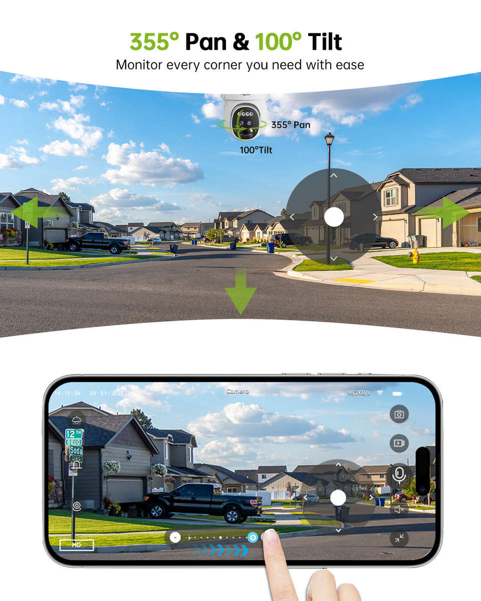 10X ZOOM DUAL LENS 360° PTZ SOLAR PANEL SECURITY CAMERA-PG1 TIEJUS