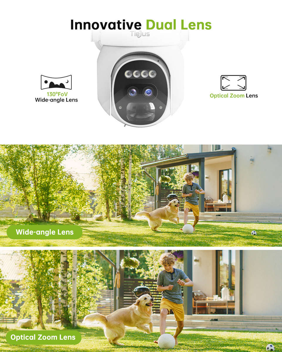 10X ZOOM DUAL LENS 360° PTZ SOLAR PANEL SECURITY CAMERA-PG1 TIEJUS