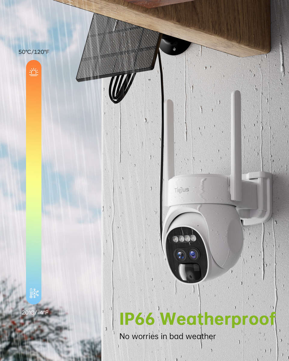 10X ZOOM DUAL LENS 360° PTZ SOLAR PANEL SECURITY CAMERA-PG1 TIEJUS