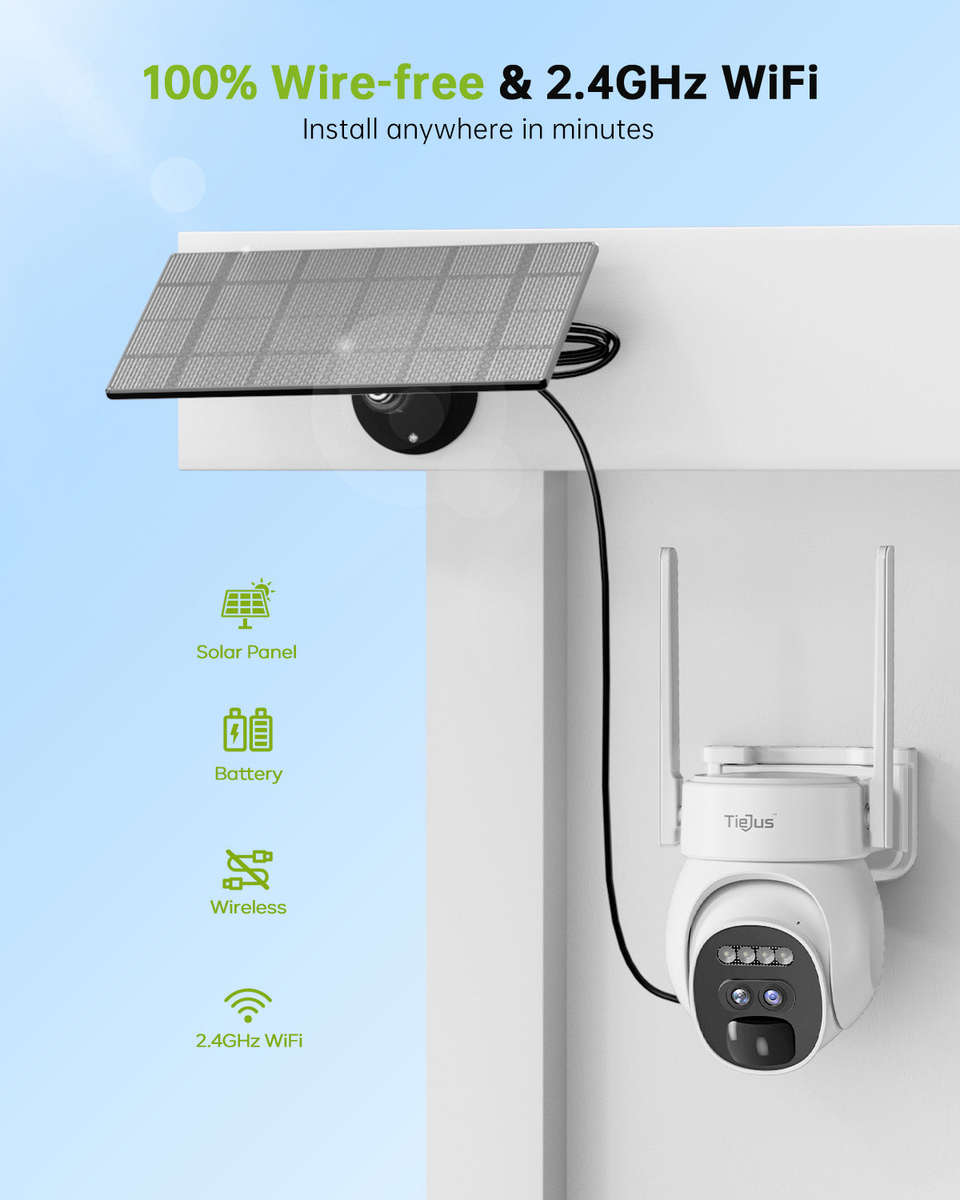 10X ZOOM DUAL LENS 360° PTZ SOLAR PANEL SECURITY CAMERA-PG1 TIEJUS