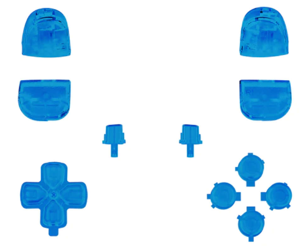 PS5 Dualsense Controller Full Button Set Clear Blue BDM-020