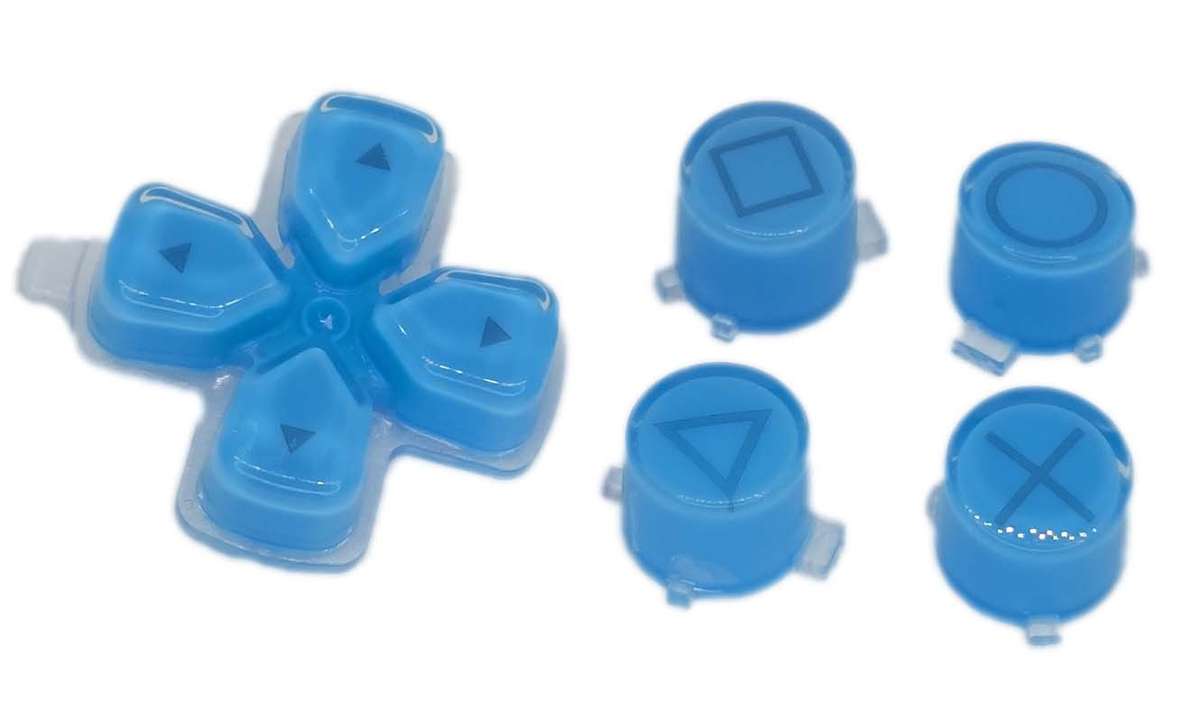PS5 Dualsense Controller Button Set Glossy Clear Light Blue