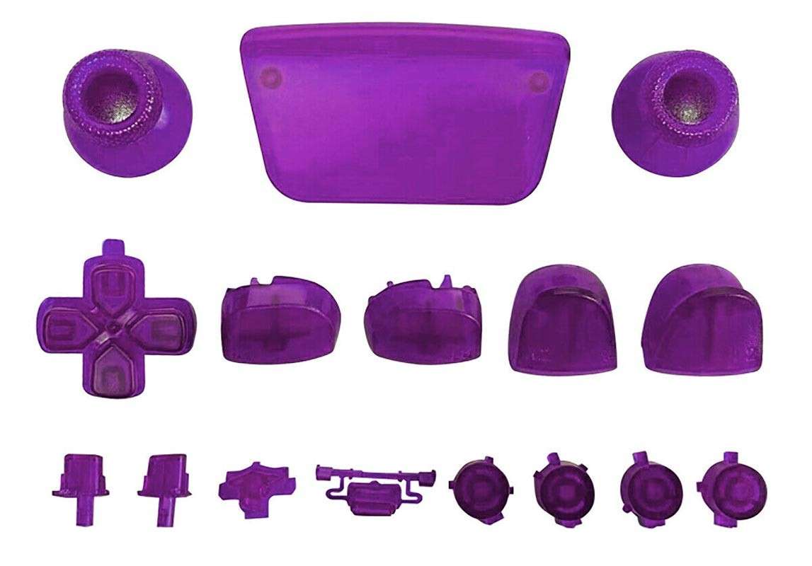 PS5 Dualsense Controller 16pc Button Set Clear Purple BDM-020