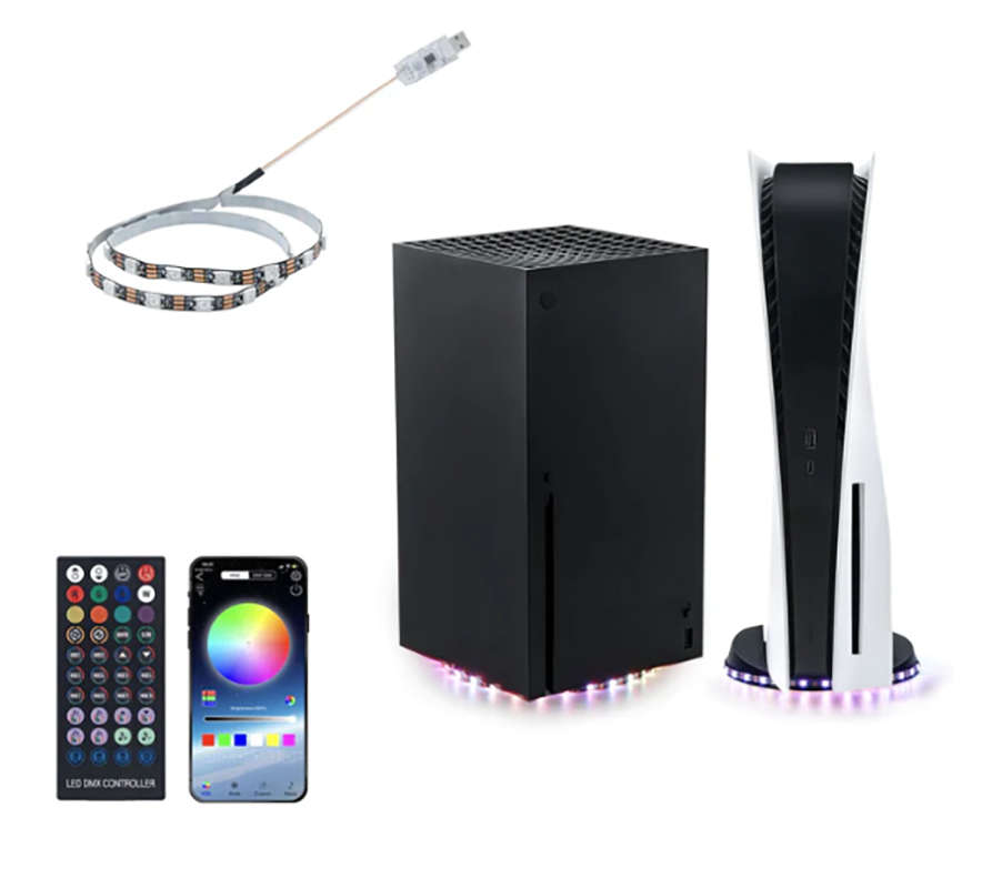 Xbox Series X/Ps5 ColorfulRgb Led Light Strip With Remote Control for Console Base