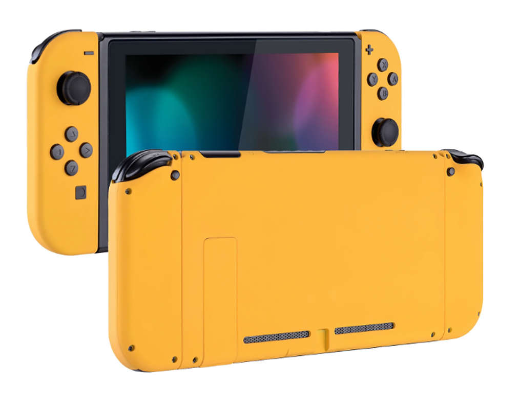NS Switch Console Full Shell Silky Soft Touch Caution Yellow